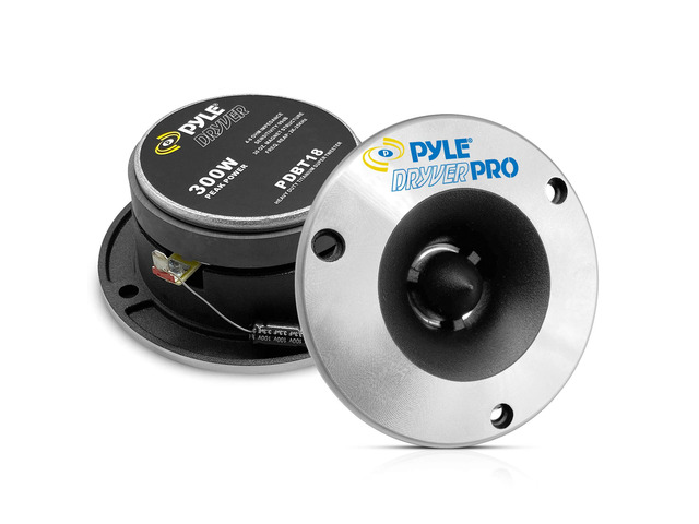 3.75'' Titanium Horn Tweeter (Pair) - Aluminum Bullet Diamond Chrome Cutting Finish w/ 300 Watt Peak 20 oz Magnet Structure 2kHz - 25kHz Frequency...
