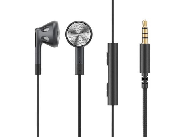 FF1 3.5mm HiFi Music Wired Bass Earbud 14.2mm Dynamic HD Microphone Earphone for Gaming Meeting Video (Black)