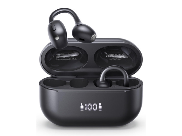 NEW Open-Ear Clip-On Wireless Earbuds, Comfortable & Secure Fit Clear Sound, LED Battery Display, Physical Button Controls, Bluetooth 6.0, 11mm...