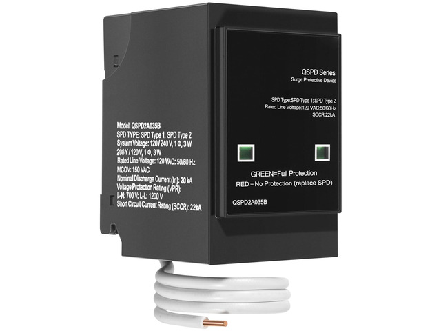 Replacement for Siemens QSPD2A035B, 35kA Indoor Surge Protective Device, Whole House Power Spike Protection, 120/240V 1-Phase 3-Wire, 2-Pole...