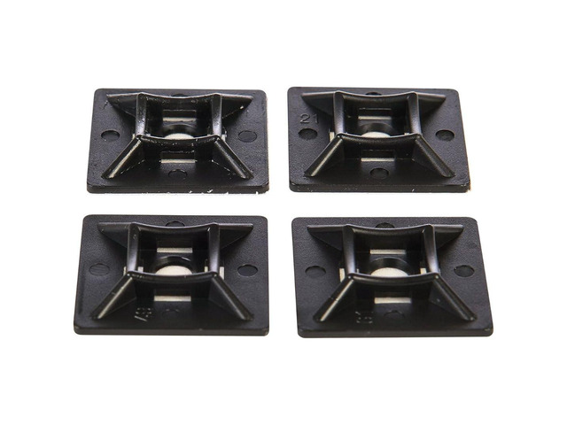 100 Pack Black Zip Tie Mounts, 1' Adhesive Mounting Squares, Cable Tie Mount, Cable Clips Organizer Holders, Zip Tie Anchor for Wire Bundles, UV...
