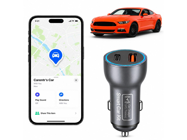 GPS Tracker for Vehicles, Car GPS Tracker Hidden with Charging Port, Real-Time Vehicle Tracking Device for Cars, Anti-Theft GPS Locator & Parking...