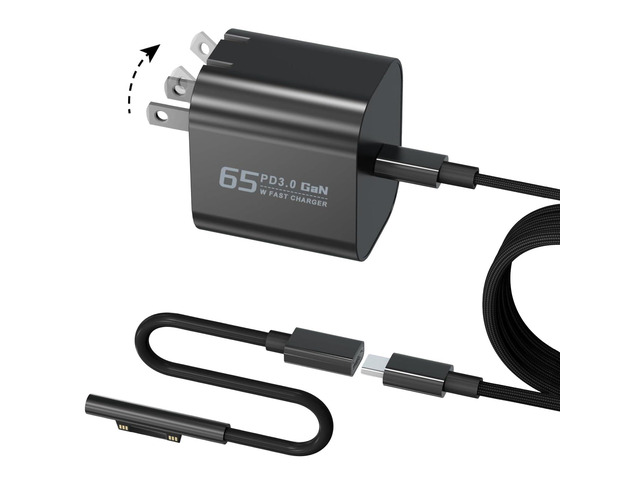 65W Charger for Microsoft Surface Pro 12 (2025) 11 10 9 8 7+ 7 6 5 4 3 X for Surface Pro 2-in-1 Tablet (2024), Surface Laptop/Book/Go Windows...