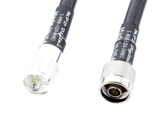 I LMR400 Times Microwave Coaxial Cable I N Male to PL-259 Connectors I Low Loss RF Coax I CB, Ham Radio, Transmitters, Antenna I 100 FT
