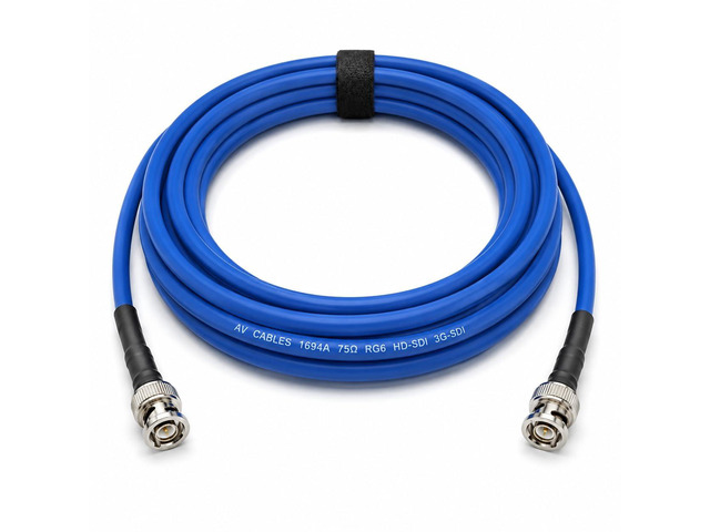 Belden 1694A HD-SDI BNC to BNC Cable RG6 75 Ohm SD, HD, 3G & 6G-SDI - Blue 200ft