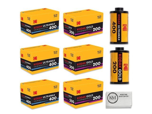 Eastman Ultramax 400 & Gold 200 35mm Color Negative Film (6 Rolls) 36 Exposures per Roll with 3 Rolls of Ultramax 400 and 3 Rolls of Gold 200 +...