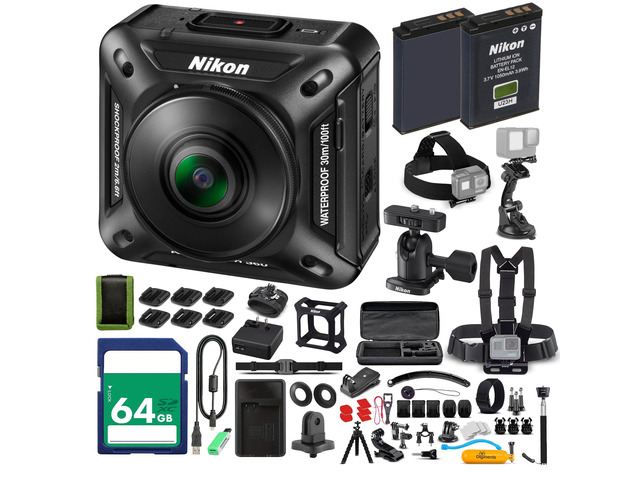 KeyMission 360 4K Action Camera Bundle For Sports and Adventure Video + 64GB Memory Card + More