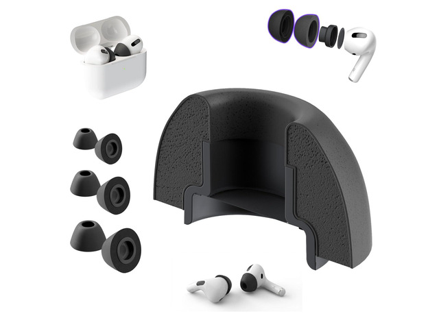AirFoams Pro Ultra V5.0 Memory Foam Ear Tips for AirPods Pro 1 & 2 Black Color, Anti Slip, Better All Day Comfort, Don't Fall Out, Noise...