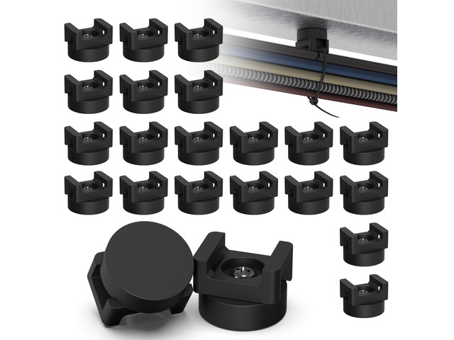 20 Pack Magnetic Cable Zip Tie Base, Scratch-Proof Magnet Zip Tie Mount for Office & Garage Cable Management, Reusable Magnetic Zip Tie Wire Holder...
