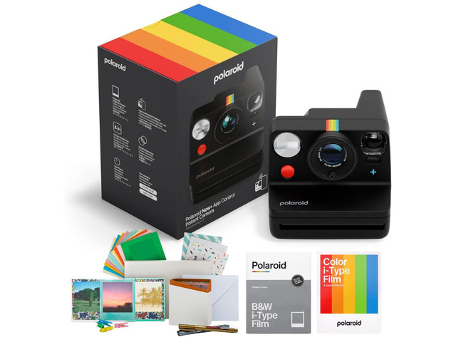 Flip Instant Camera Bundle (Black) Sonar Autofocus, Film Kit (4 Items) - Vintage Design, Easy-to-Use for Photography Lovers