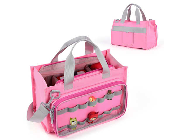 Pink Storage Bag for Toniebox 1 & 2 Starter Set, Figures & Accessories Carrying Bag for Toniebox 2, multi-compartment layout, adjustable shoulder...