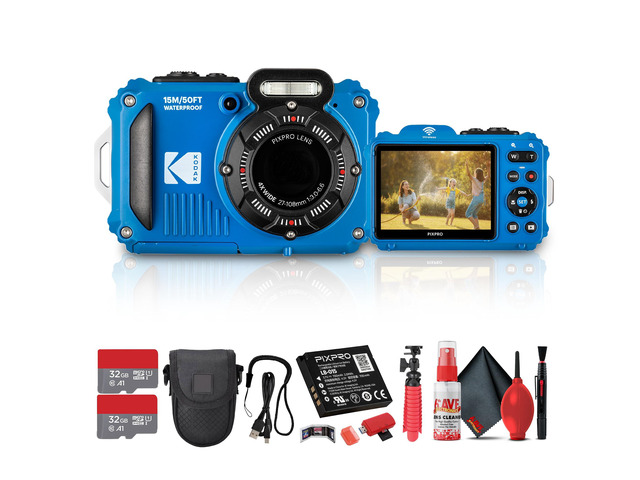 PIXPRO WPZ2 Digital Camera (Blue) Waterproof, Shockproof & Dustproof Camera with 16MP Sensor, 1080p Video & 4X Optical Zoom Travel & Outdoor...