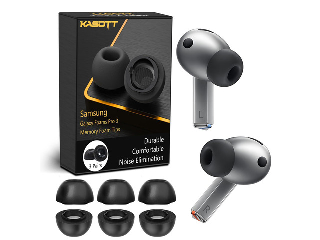 Memory Foam Earbud Tips for Samsung Galaxy Buds3 Pro [Upgraded - Non Popping Off] Ultimate Comfort,Noise Canceling Foam Ear Tips,Fit The Charging...