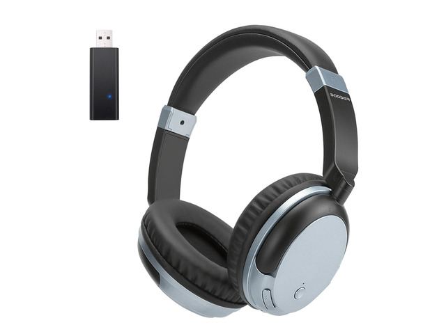 Bluetooth Headphones for TV & PC with USB Transmitter, 3.5mm (Blue) Dual-mode wired & wireless over-ear headset. Connect to TV/PC via USB/3.5mm...