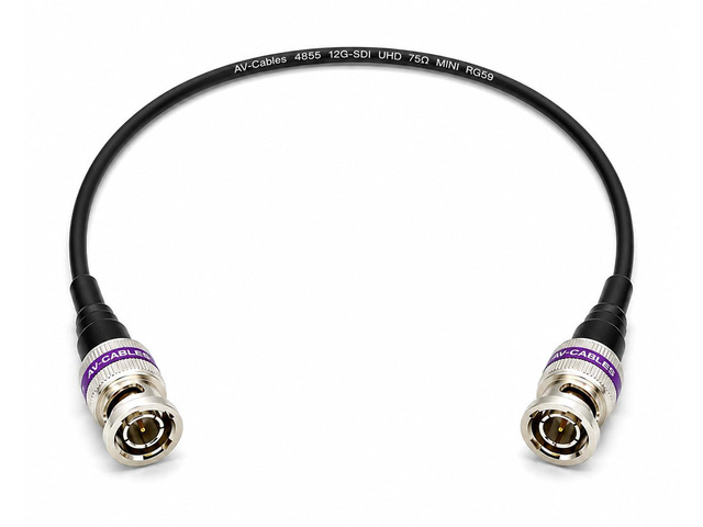 12G-SDI BNC to BNC Cable, 4855R,6ft, Black Premium Mini RG59, 75 Ohm, Supports SD, HD, 3G, 6G & 12G-SDI