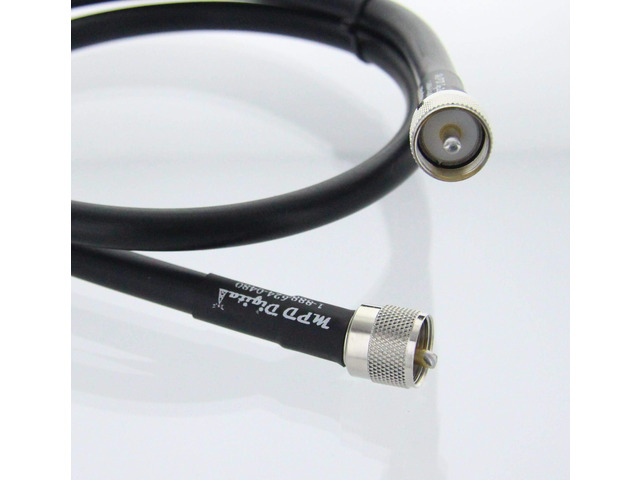 MPD Digital MPD-400 Black Super Flex Dual Shielded 50 ohm ULL RF Coax Scanner Ham CB Antenna Cable with PL-259 UHF Male Connectors, (75ft)