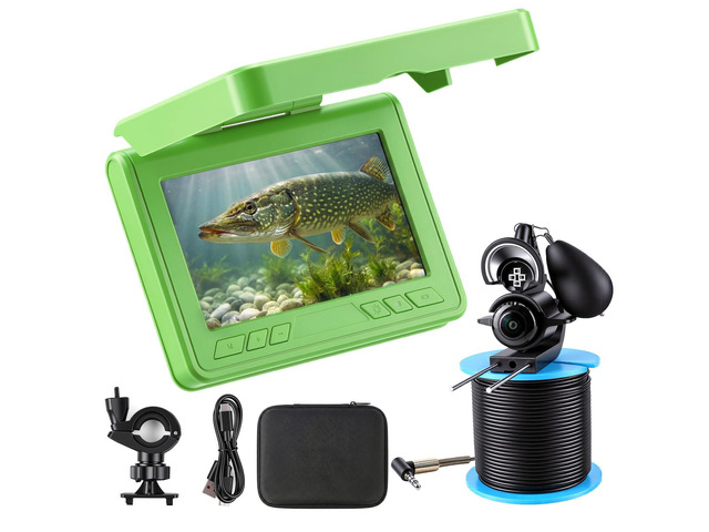 Fishing Camera, 220° Ultra-Wide HD Underwater Fishing Camera with 4.3' LCD & IR Night Vision, 5000mAh Rechargeable Battery 100ft Cable for Ice Lake...