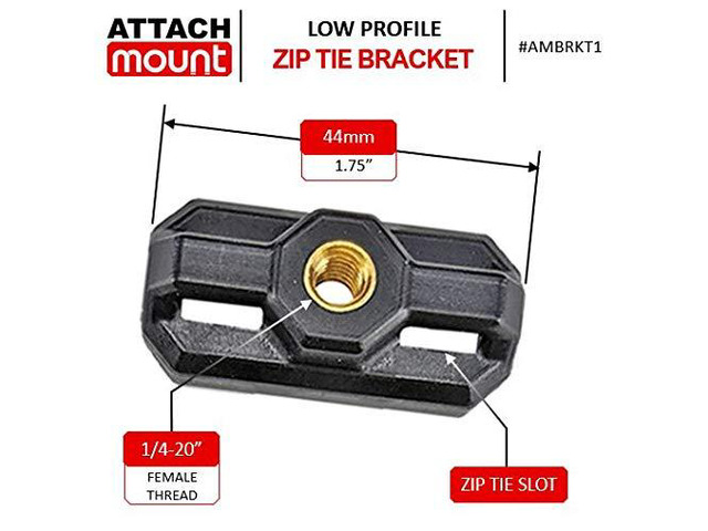 Cable Tie Zip Tie Mount Bracket Threaded 1/4'-20 Qty 20 Brackets