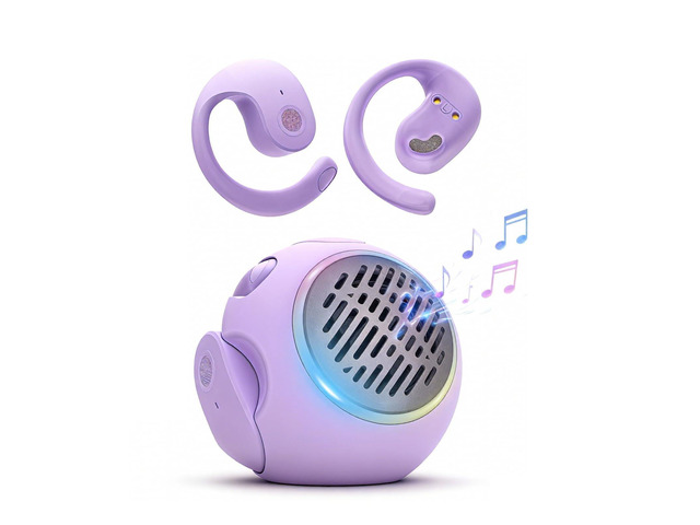 Purple Kids Wireless Open Ear Over the Ear Earbuds for Kids Ear Buds Air Bone Conduction Headphones Bluetooth Headset Small Mini Portable Bluetooth...