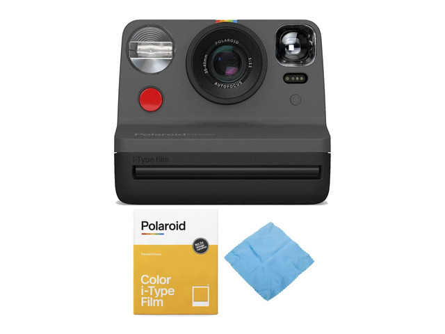 Originals Now Viewfinder i-Type Instant Camera (Black) Bundle Color Film for Cameras (8 Exposures) Microfiber, (3 items)