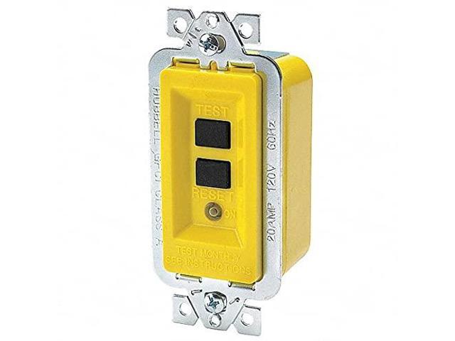 Power Entry Connector, 20 A, Yellow, 120 V