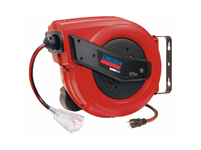 91039 60' Tri-tap Electric Power Cord Reel, 12/3 SJTOW, Grease, Oil and Weather Resistant, Magnetic Brake, Auto-guide Rewind Mechanism, Overload...