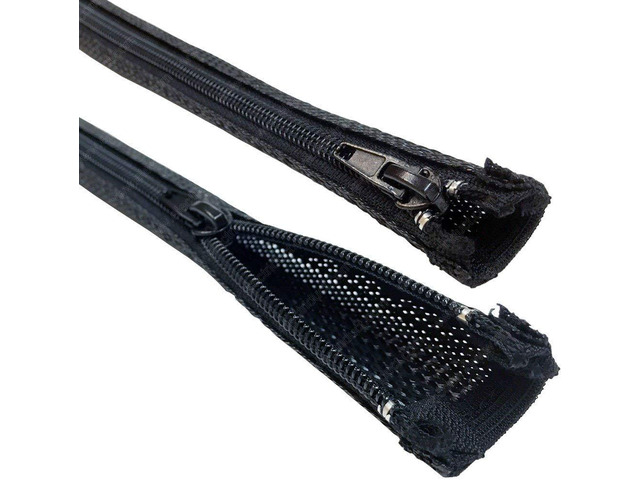 7/8' Expandable Braided Zipper Sleeving Wrap Around Sleeve - 10 Feet (Pack of 10)