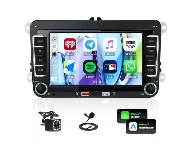 Car Stereo Radio for VW Passat Golf 5 6 Tiguan Jetta Caddy Touran Seat Sharan Wireless Apple CarPlay Android Auto 7 Inch HD Touch Screen Bluetooth...