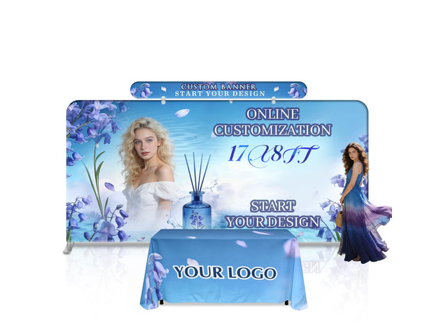Custom Tension Fabric Banner Trade Show Booth Backdrop Graphic Only Step and Repeat HD Printed Portable Banner for Trade Show Events Exhibition...