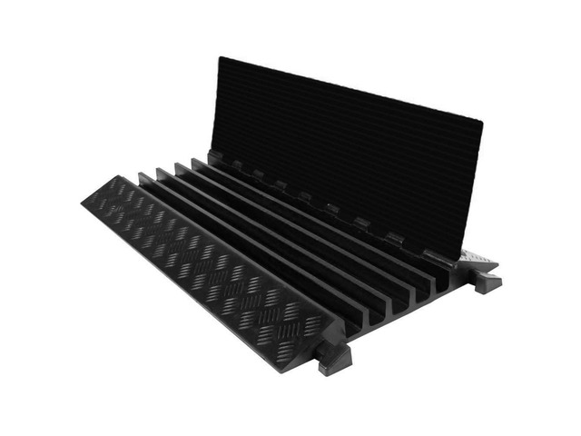 Extreme Rubber 5 Channel Cable Protector 36' Wire Cover with 1-3/8' Channels Black