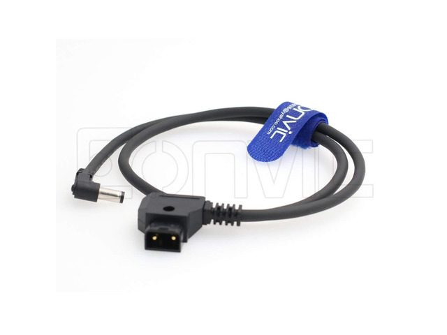 12V V-Mount D-Tap to 2.1x5.5mm DC Barrel Power Cable for Atomos Shogun Monitor (Right Angle DC Cable)
