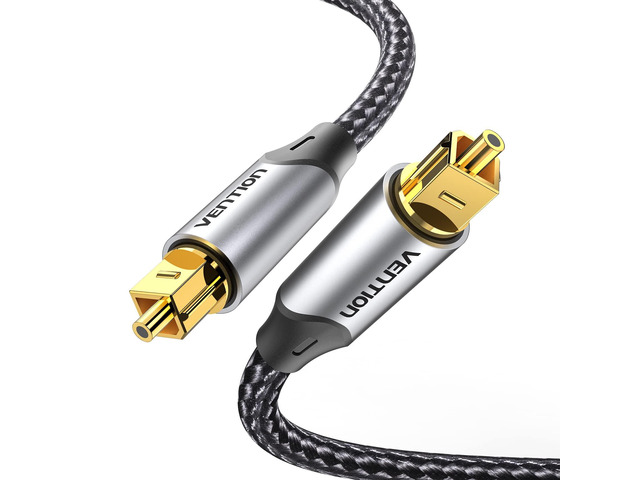 TOSLINK Optical Audio Cable with Gold-Plated Heads, Nylon Braided Fiber Optic Cord, SPDIF Digital Audio Optical Cable for Soundbar, TV, Home...