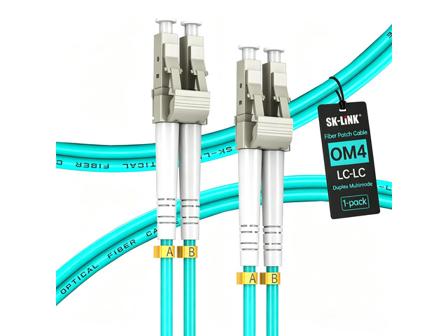 OM4 LSZH LC to LC UPC Fiber Patch Cord 10m/33ft Multimode Duplex Fiber Optic Cables Flame-retardant 40GB/100GB Internet cable