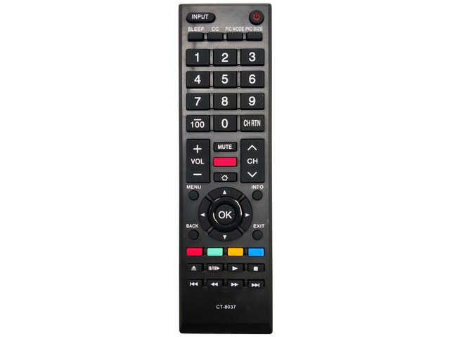 CT-8037 TV Remote Control Replacement [Make] For use with Toshiba 40L3400U, 40L3400UC, 40L3400UM, 40L3460U, 50L3400U, 50L3400UB, 50L3400UC,...