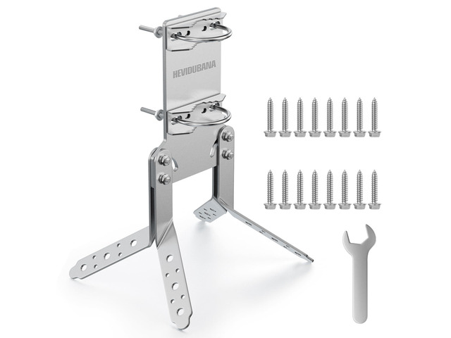 Antenna Mast Roof Ridge Mount Bracket Adustable 90°-240°,Heavy-Duty Stainless Steel Flag Pole Holder Clamp,for 0.6'-2.4' OD Antenna Pole Peak Mounting