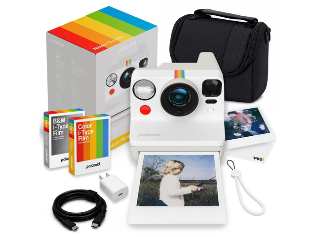 Now Generation 3 i-Type Camera in Pebble White + 16 Film Bundle Includes 8-Photo Color i-Type Film, Instant Photography for Travel, Parties &...