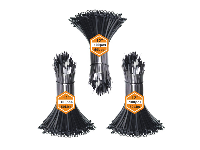 Black Zip Ties with Screw Hole 50lbs Mountable head Cable Ties Straps Multipurpose Heavy Duty Nylon Cable Zip Ties with Screw Mounting Hole (300,...