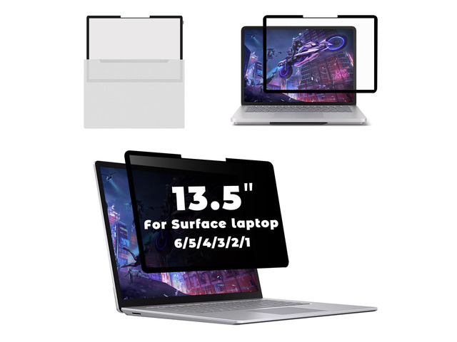 Laptop Privacy Screen Filter for Surface Laptop6/5/4/3/2/1-13.5'' Removable Nano-Suction Easy On/Off Removable,UV & Glare Block,Blue Light Block...
