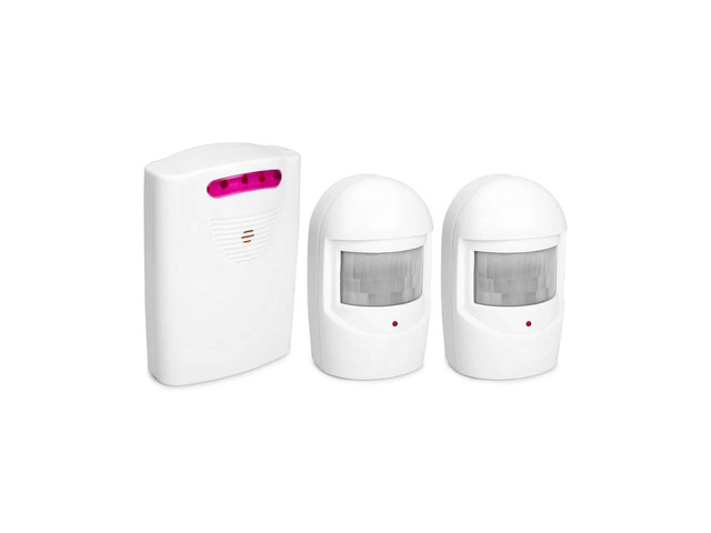 Driveway Alarm, Multifunctional Wire Less Driveway Alarm IR Motion Sensor Alarm Doorbell, Home Security Alert System 1 Receiver 2 Transmitters for...