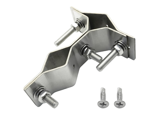 Double Antenna Masts Mount Clamp - Heavy Duty Stainless Steel Pole to Pole Clamp - Double Pipe Connection Clamp for Antenna Pole / Pipeline...