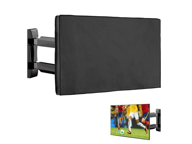 Outdoor TV Cover 55' TV TV Cover for Outside - Weatherproof TV Waterproof Case - Waterproof Fabric - Exterior Covers for Outdoor Storage - Black