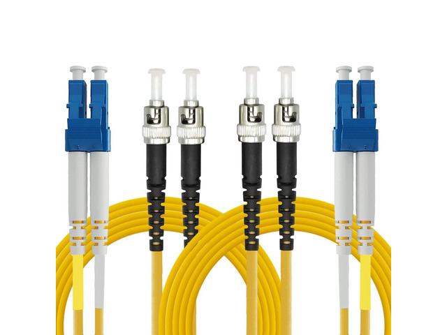 LC to ST Fiber Patch Cable, 5M (16.4ft) Single Mode Duplex Fiber Jumper 9/125um OS1 LSZH - LC ST Singlemode Duplex Patch Cords (5M - 2 Pack)