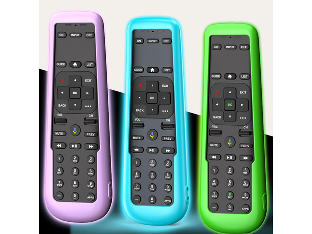 3Pack Case Cover for AT & T TV Now DirecTV Receiver Remote Voice Control C71KW, Battery Cover Silicone Skin Sleeve Glow in the Dark Green Purple and...