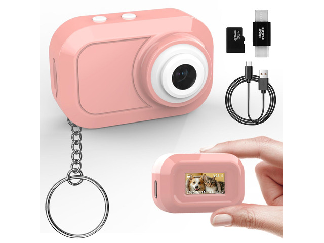 Mini Keychain Camera with 14M 1080P FHD, Mini Pocket Digital Camera - 0.96' Tiny Portable Small Cameras, Video Recorder with 16GB Card, OTG for...