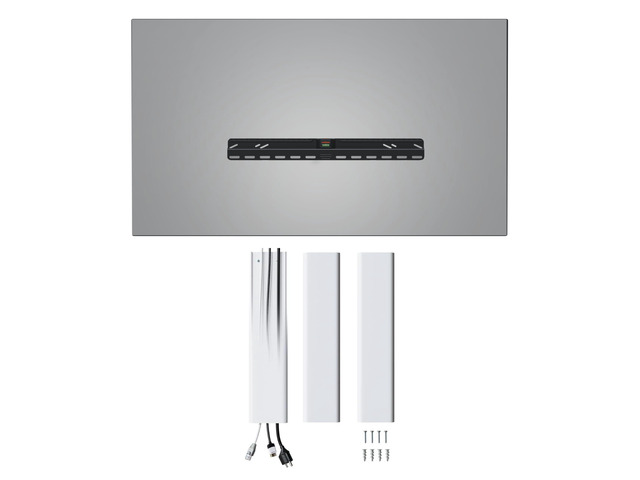 Drywall TV Mount & Cable Hider Kit - No-Stud Wall Mount for TVs up to 100lbs + 48' Cord Cover Raceway for a Clean, Damage-Free Setup - Easy Install...