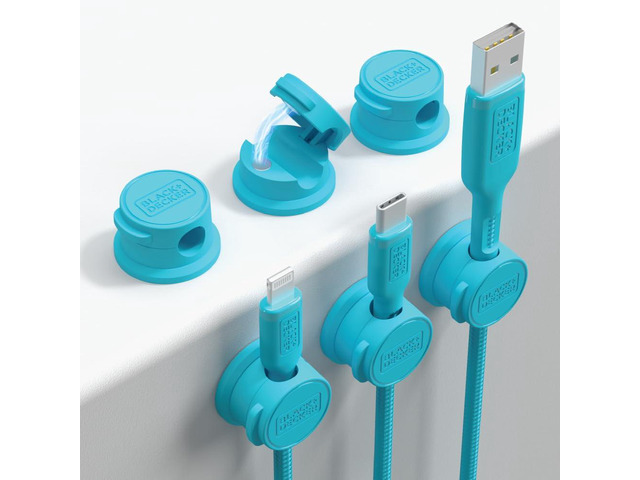 Magnetic Cord Organizer Holder, 6 Pack Magnetic Cable Clips Under Desk Cable Management, Strong Adhesive Cord Holder for Nightstand Kitchen...