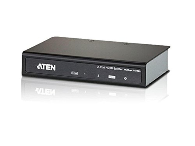VS182A HDMI Splitter 2 Out 2-Port 4K 1 in Connect PC Camera DVD Media Player in Up to 2 HDMI Displays Projector Monitor TV Out - Up to 4096 x...