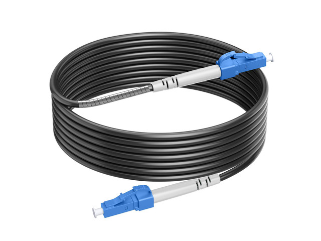 OS2 LC to LC Armored Fiber Patch Cable Single Mode, 250ft/75m OD 3.0MM, Simplex Outdoor Fiber Optic Cable Jumper SMF, LSZH, 9/125um, 10G/40G/100G