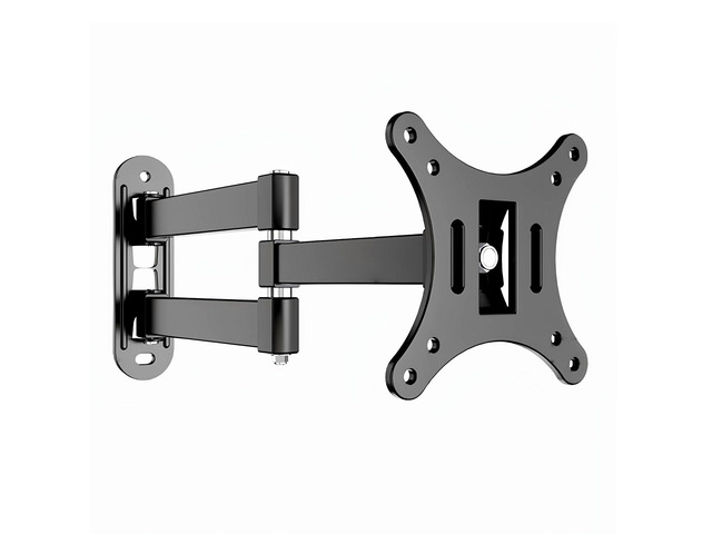 TV Monitor Wall Mount for 14' to 27' TVs and Flat Panels, LED LCD up to 18 Lbs, VESA 75x75mm to 100x100mm, Black