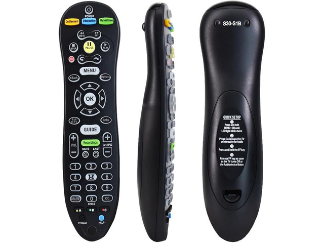 S30-S1B Remote for ATT U-Verse Receiver, S30 Remote Replacement with U-Verse Receiver Cable Box ISB7005 ISB7000 IR Remote, No Setup Required